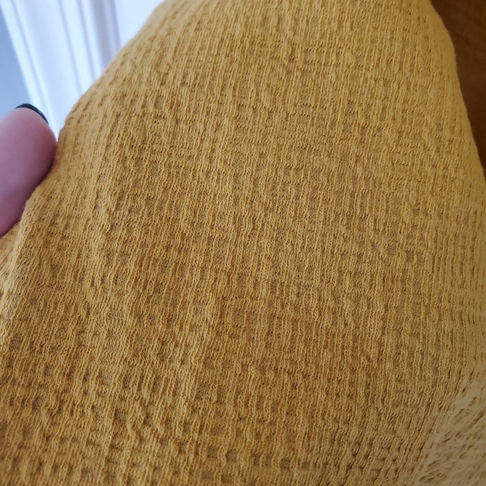 Amaryllis Mustard Yellow Sheath Dress Flutter Sleeve Small - Picture 6 of 6